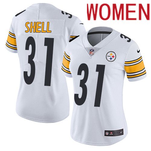 Women Pittsburgh Steelers #31 Donnie Shell Nike White Vapor Limited NFL Jersey